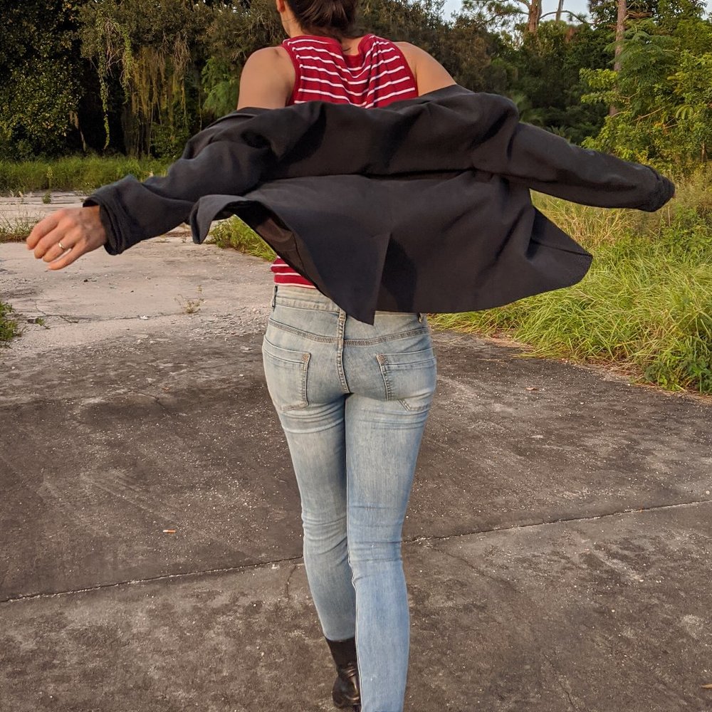 Express Blazer Suit Jacket open front 3/4 sleeve